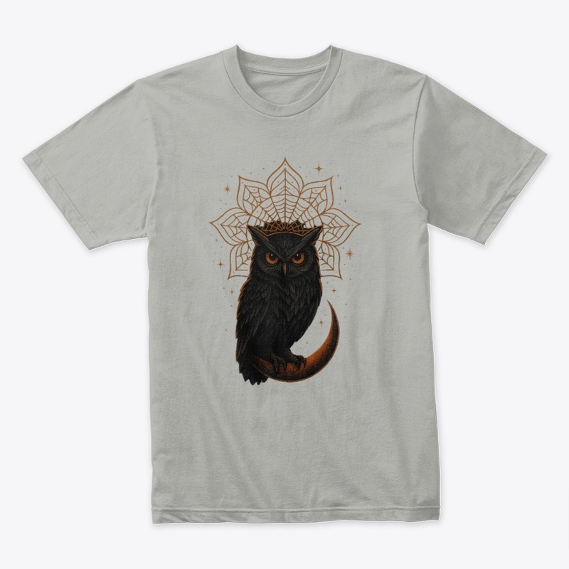 Mystic Owl on Crescent Moon