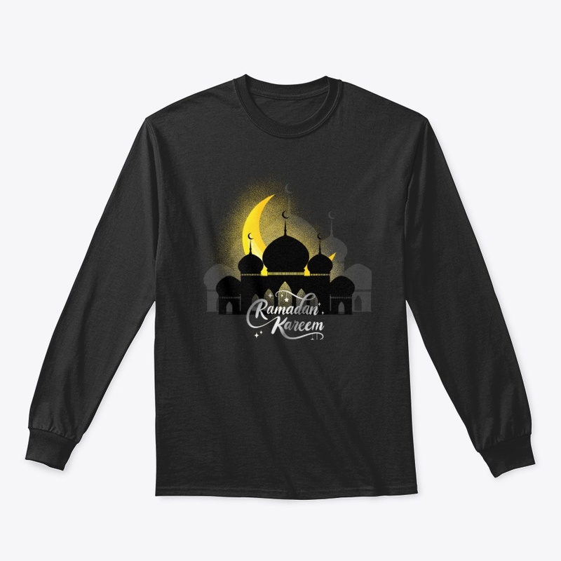 Ramadan Kareem Golden Moon Mosque Art