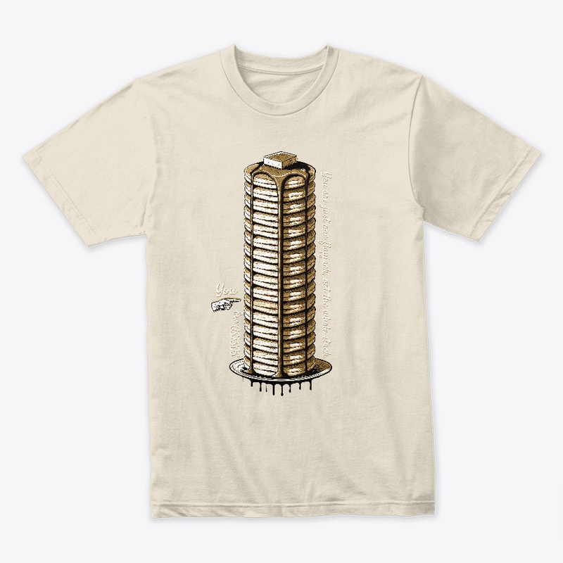 Flapjack Stack tee in sepia tones