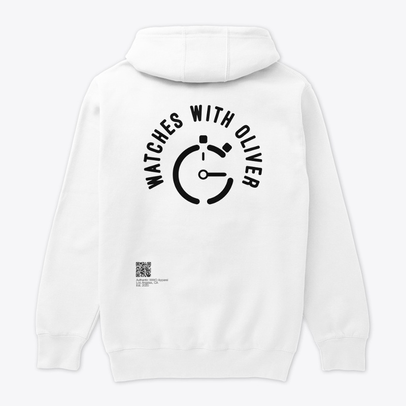 Watches with Oliver White Unisex Hoodie