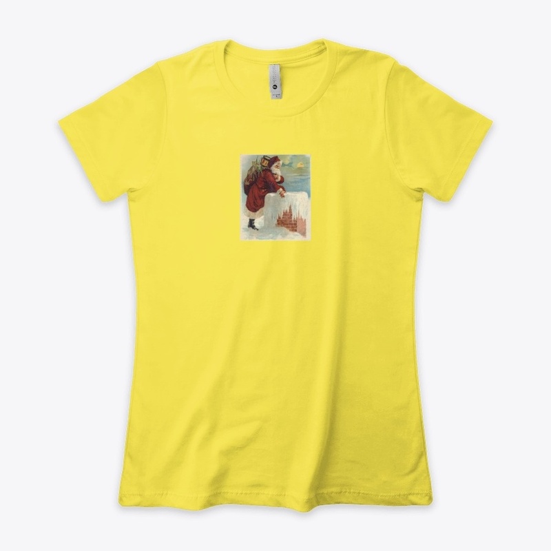 Vintage Santa at the chimney.