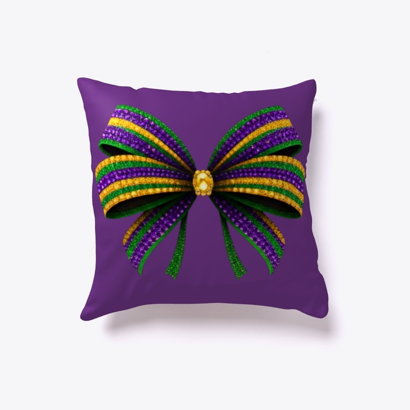 Rhinestones Mardi Gras Bow