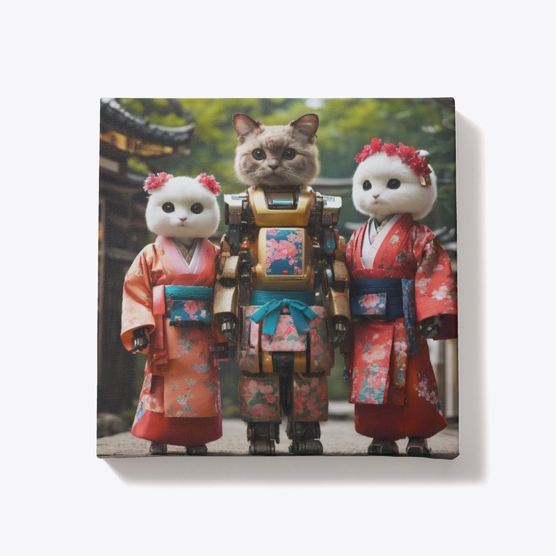 A group of fluffy robots