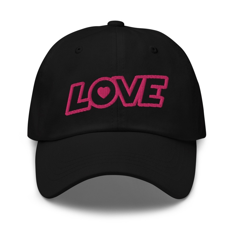 LOVE BASEBALL CAP (BLK/RED)
