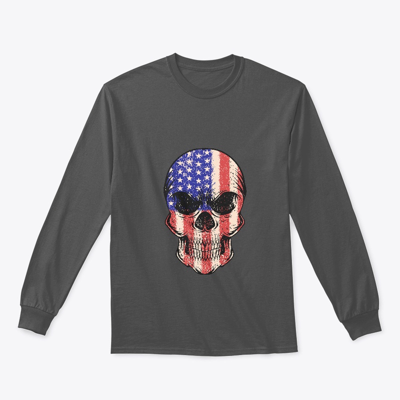 Retro Skull American Flag
