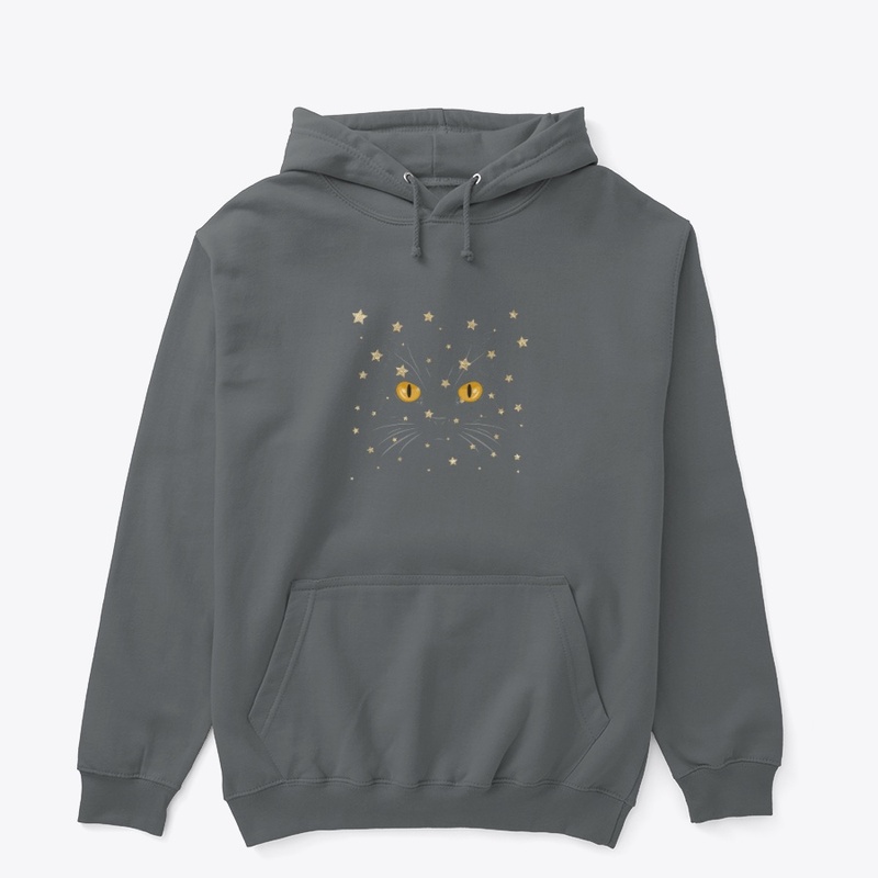 cute cat face & stars or meow