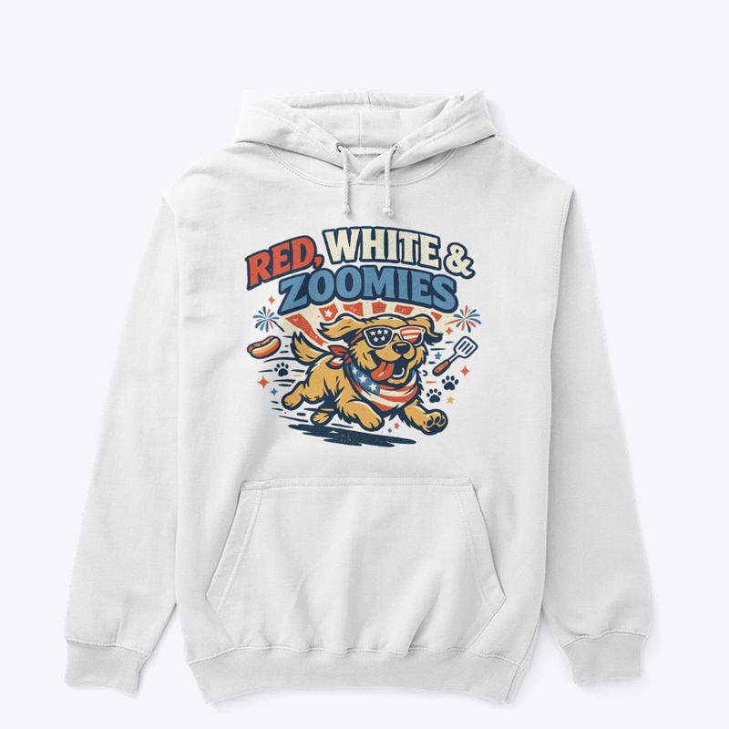 Red White and Zoomies Patriotic Dog Tee