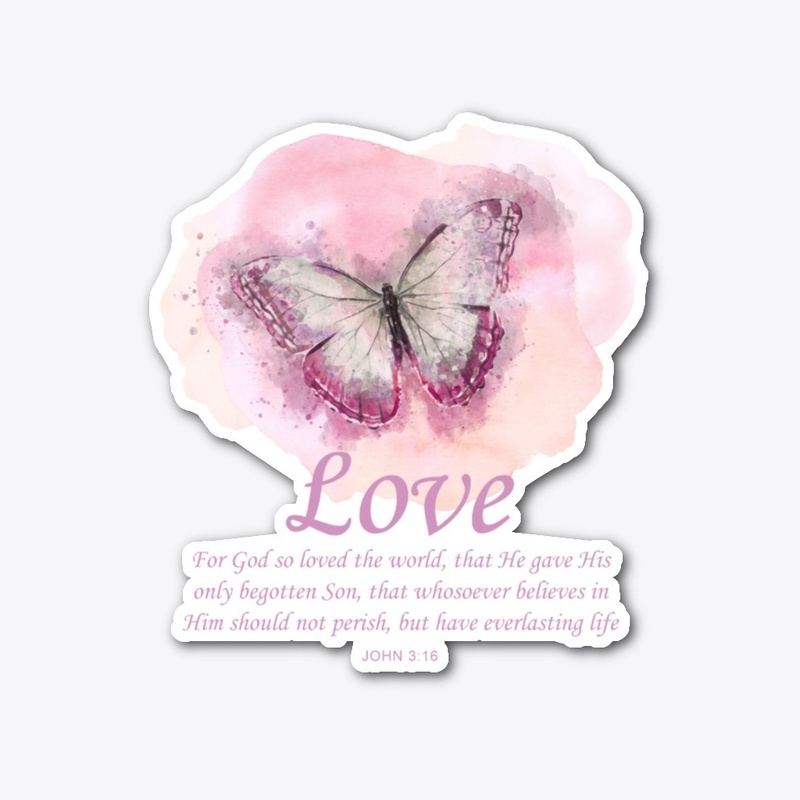 Womens Christian Butterfly Verse Love