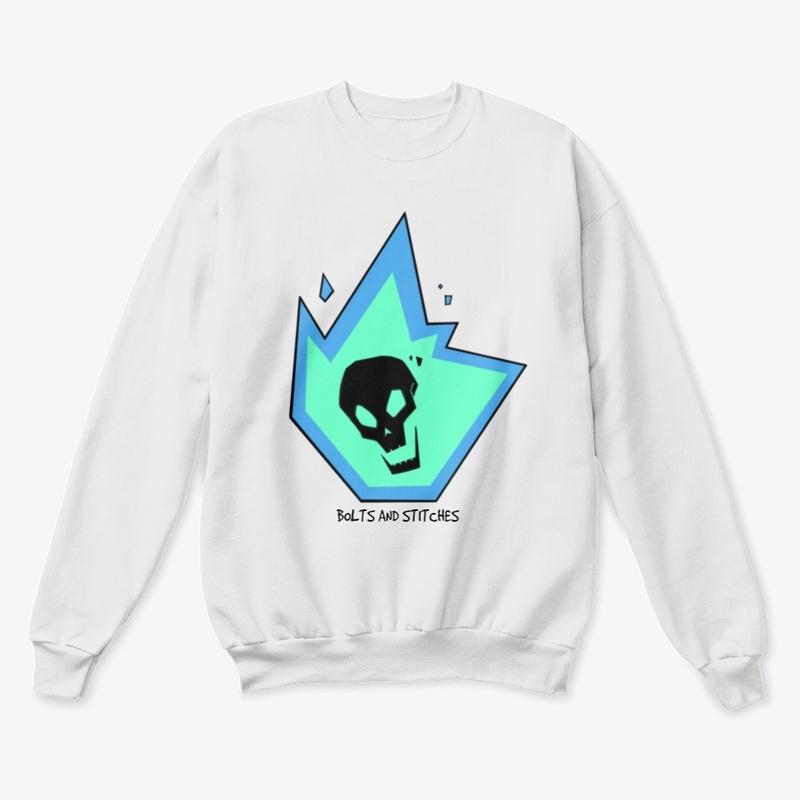 Flaming Skull White (BLUE)