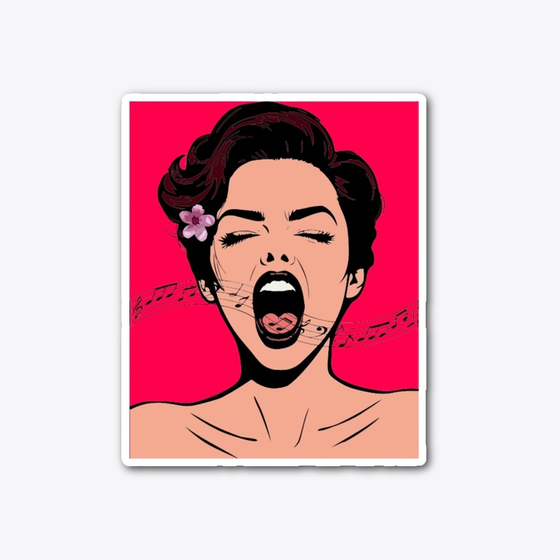 SINGING WOMAN STICKER