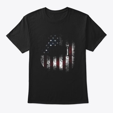 American Welder Mask Flag Black T-Shirt Front