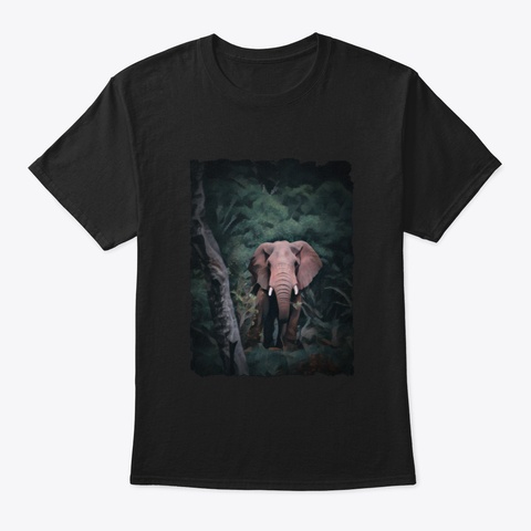 African Forest Elephant Black T-Shirt Front