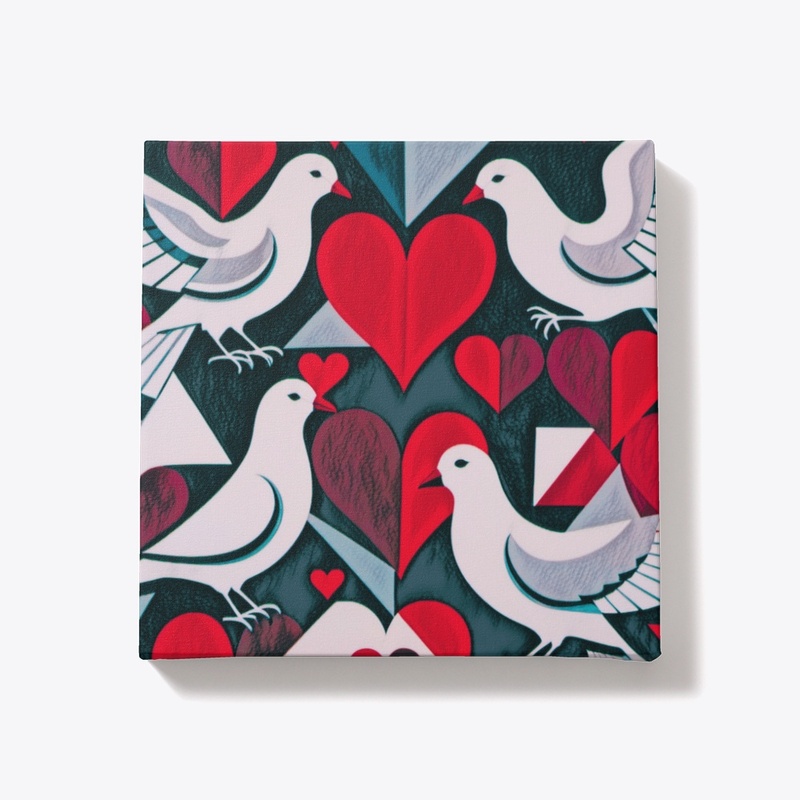 Gouache Dove in Cubism