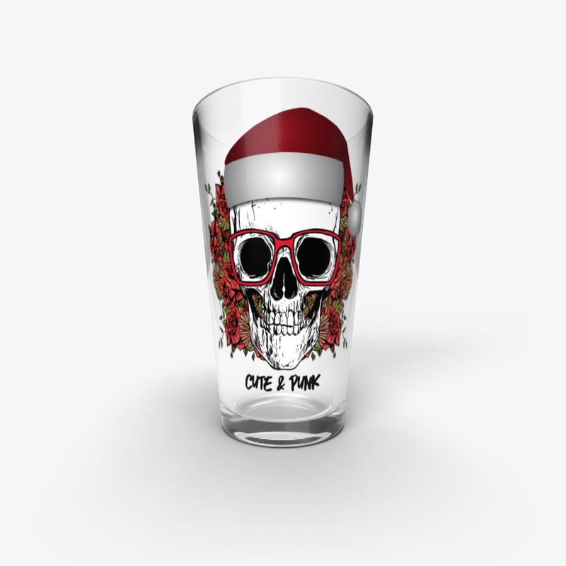 Cute punk christmas skull