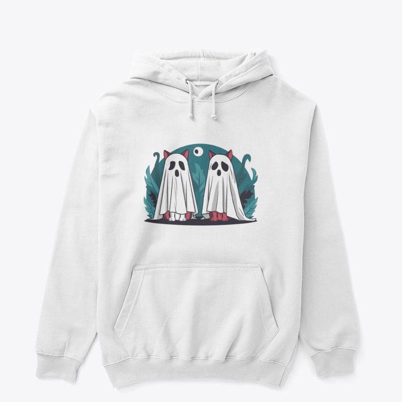 Spooky Cats in Ghost Costumes