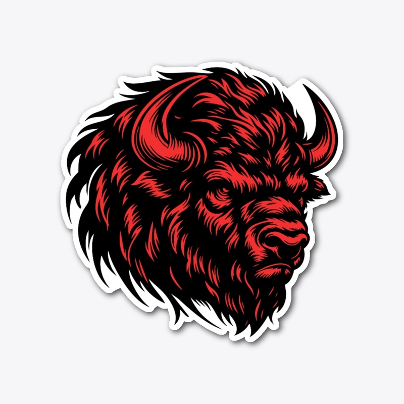 Angry Bison Head Design