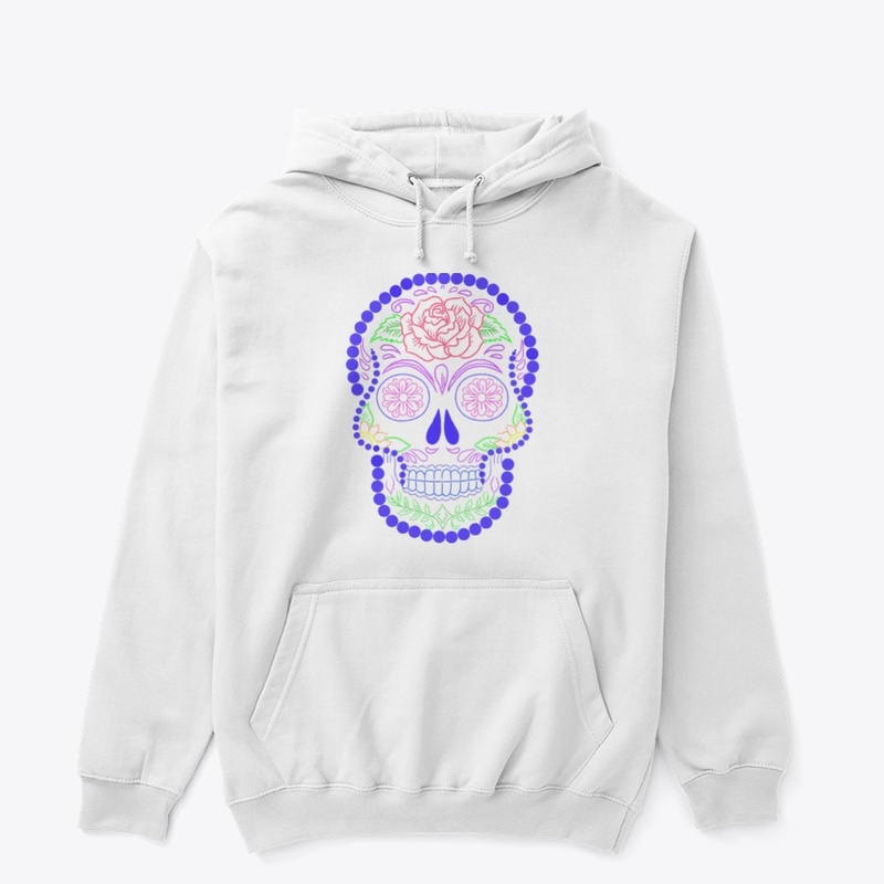 blue Skull Dot Art 