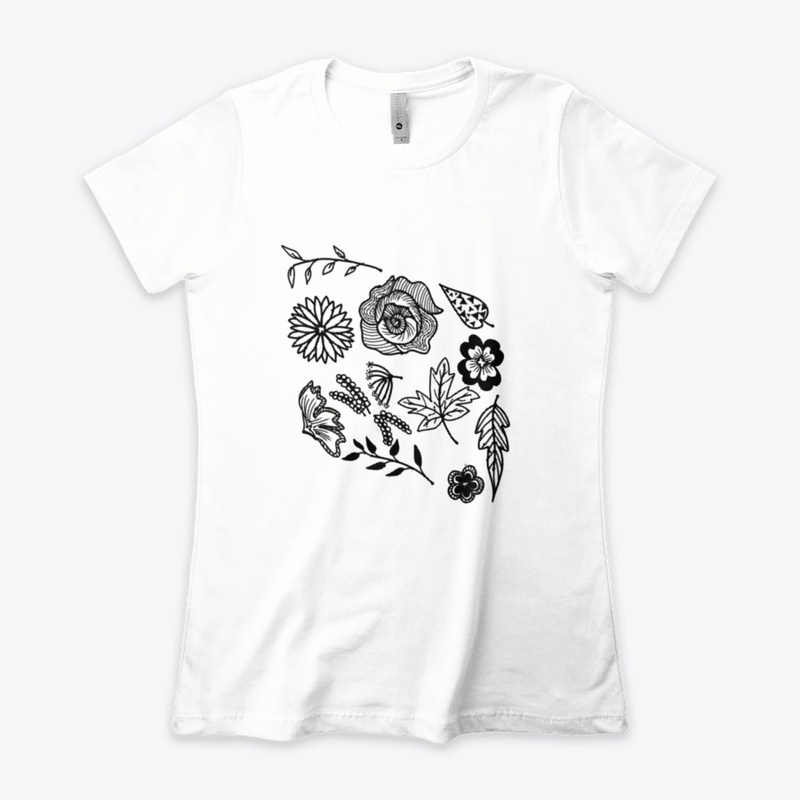 FLOWERS AND LEAVES - Tee-shirt