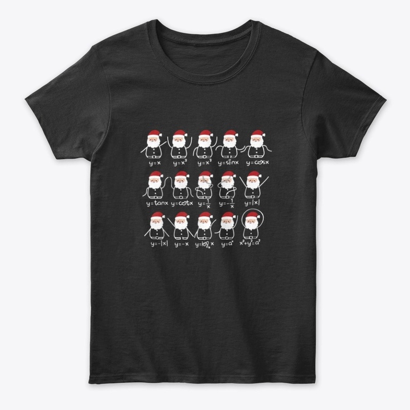 Math Teacher Christmas Santa Hat Shirt