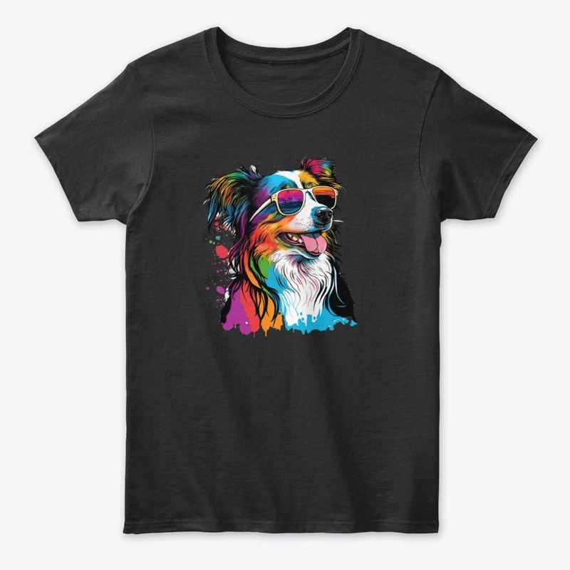 Happy dog wearing sunglasses 4