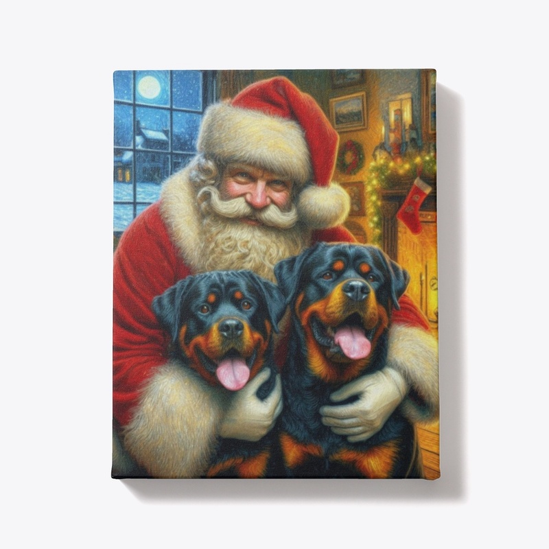 Santa with Rottweilers