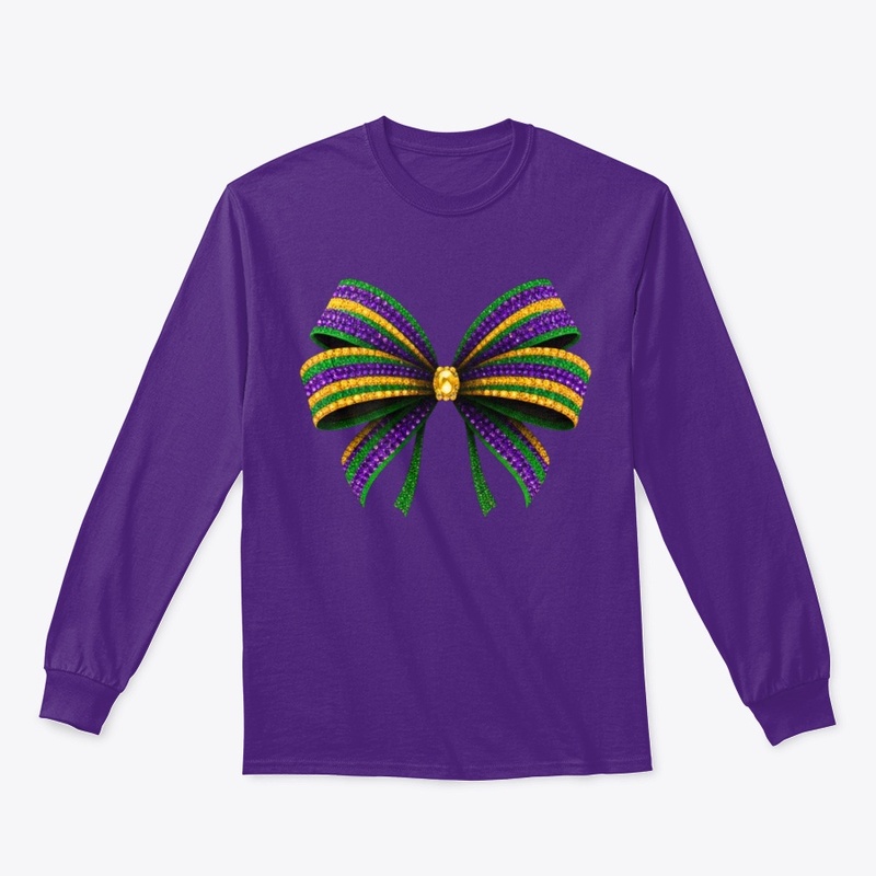 Rhinestones Mardi Gras Bow