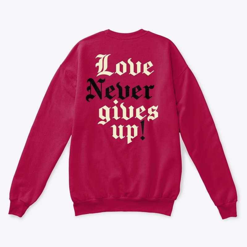 Love NEVER Gives Up - Beige & Burgandy