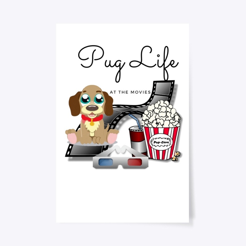 PUG LIFE AT THE MOVIES HAVING PUP-CORN