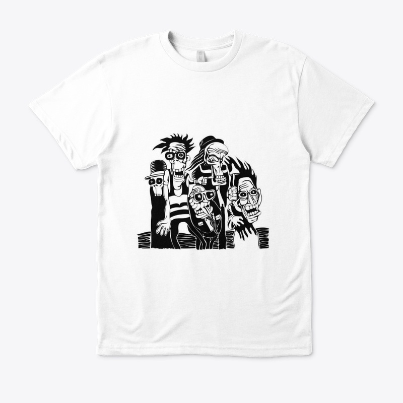Craze Uk | Strange Skull Gang B&W Tees