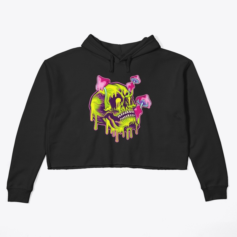 Psychedelic Skull and Mushrooms