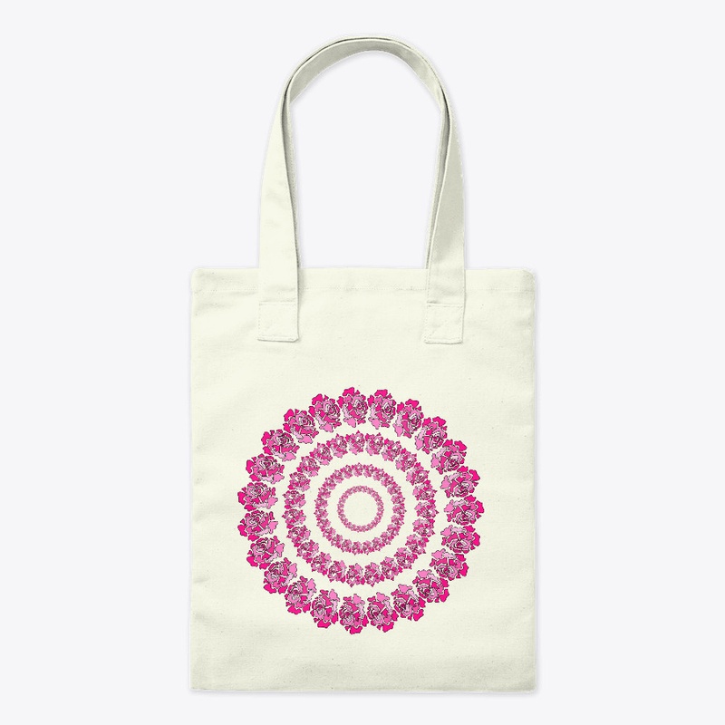 Pink Rose floral Mandala Print