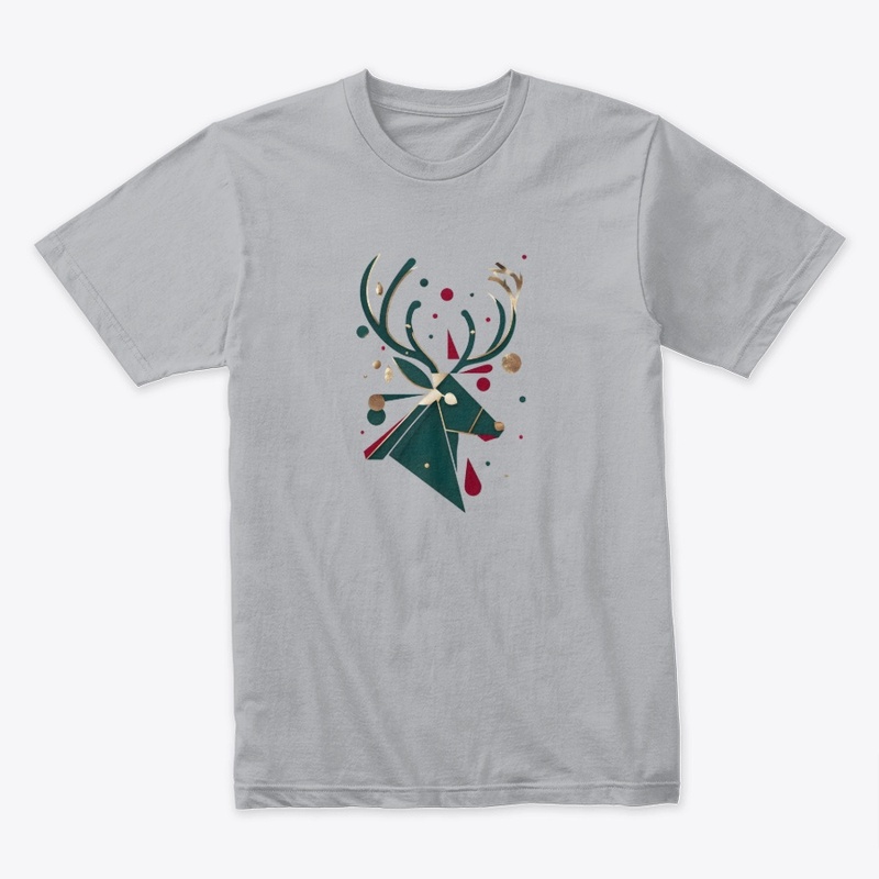 Geometric Gold Reindeer Head