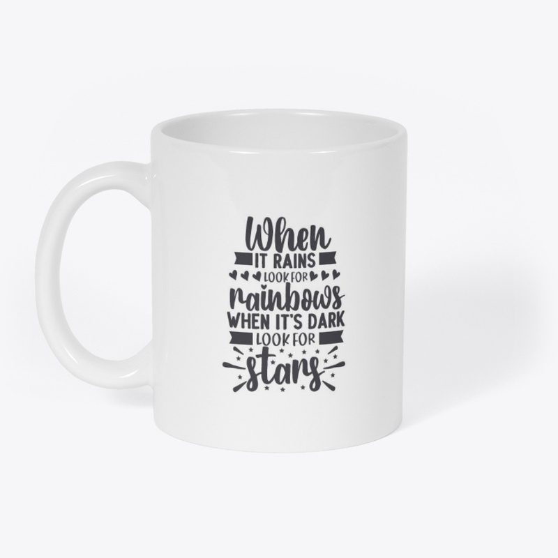 "When it rains look for stars" sticker