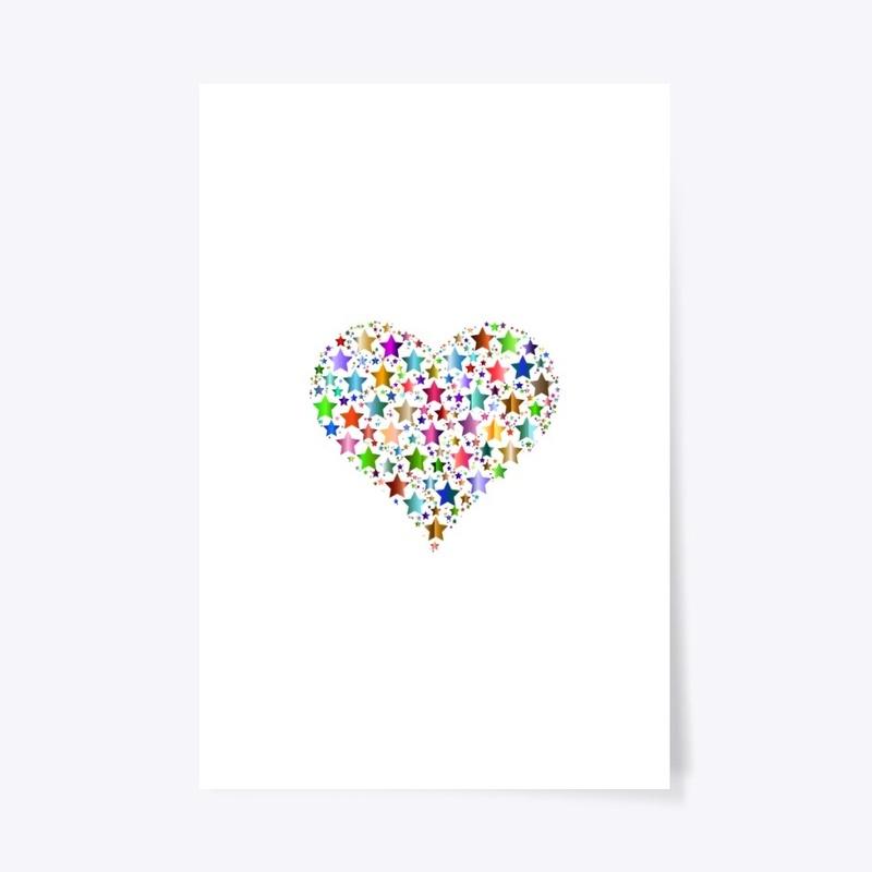 colorful stars heart shape