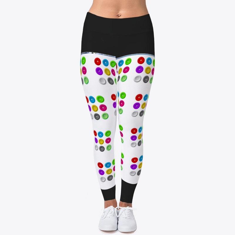 Yummie Leggings with Fancy Button Print