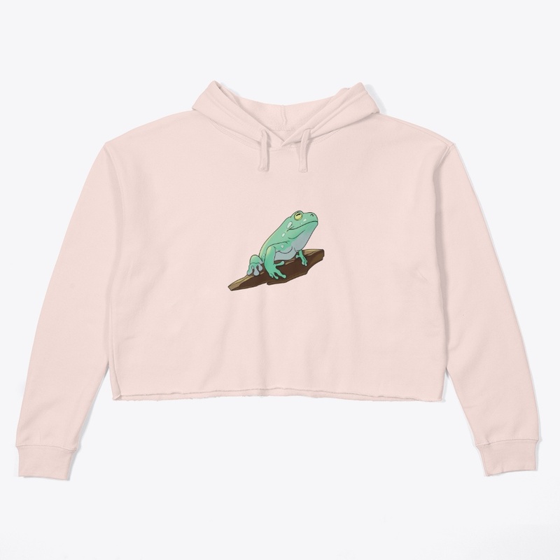 Linguine Whites Tree Frog Crop Hoodie