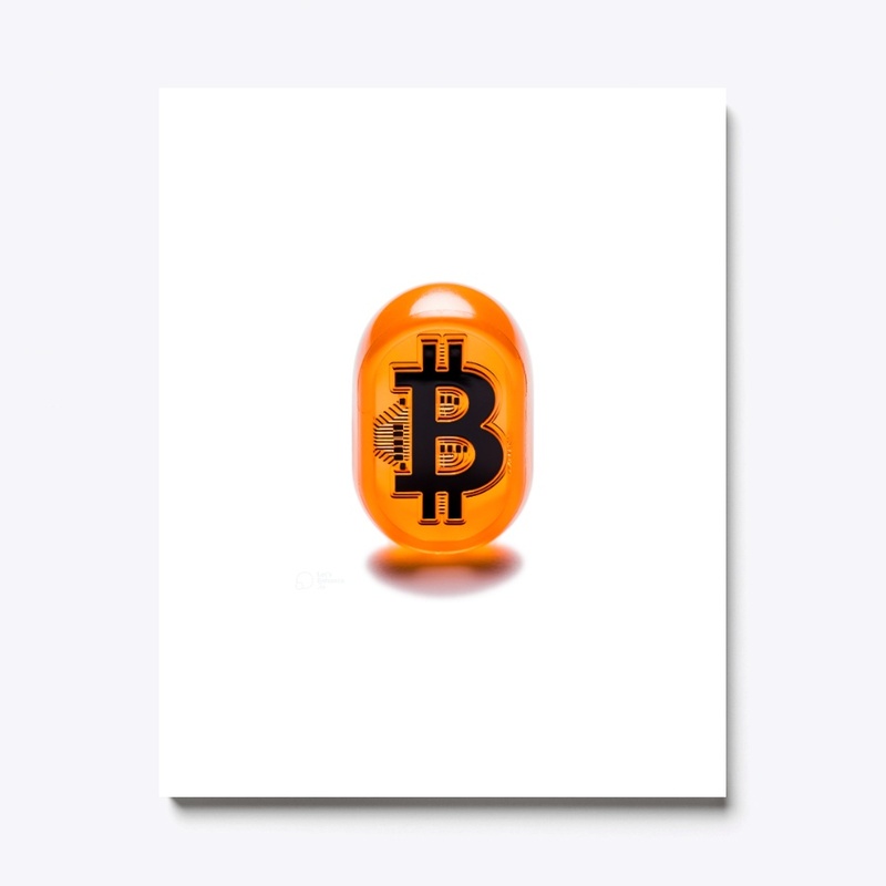 Decadent orange pill on canvas