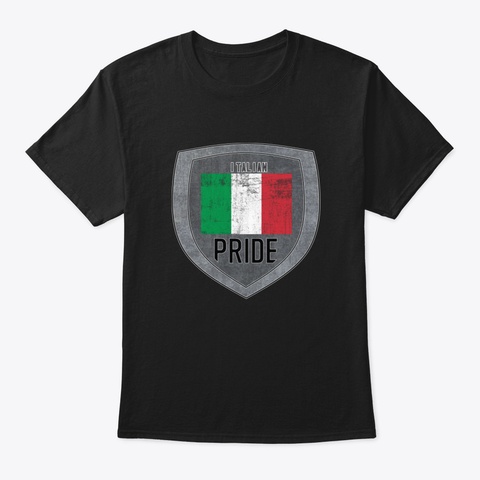 Italy   Italian Pride Black T-Shirt Front