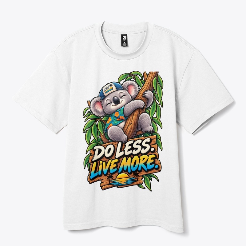 Do Less Live More Koala T-Shirt Design 