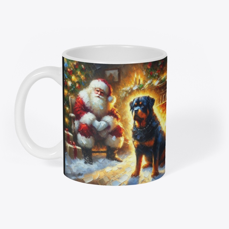 Rottweiler and Santa