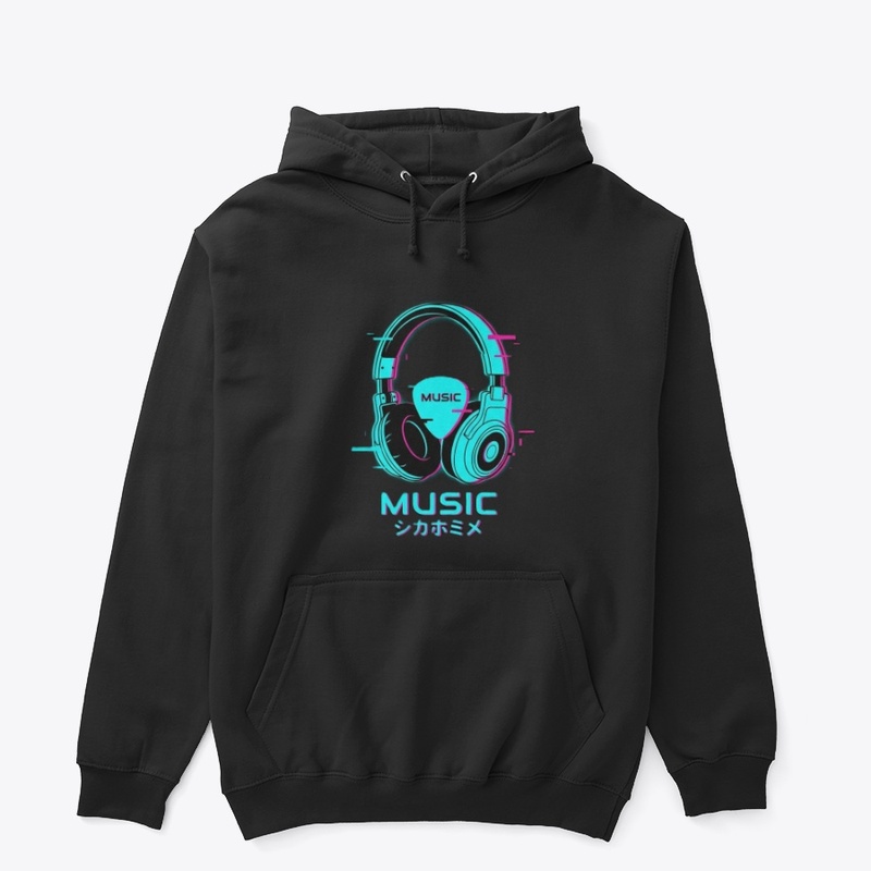 Music Headphone Hoodie – Retro Synthwave