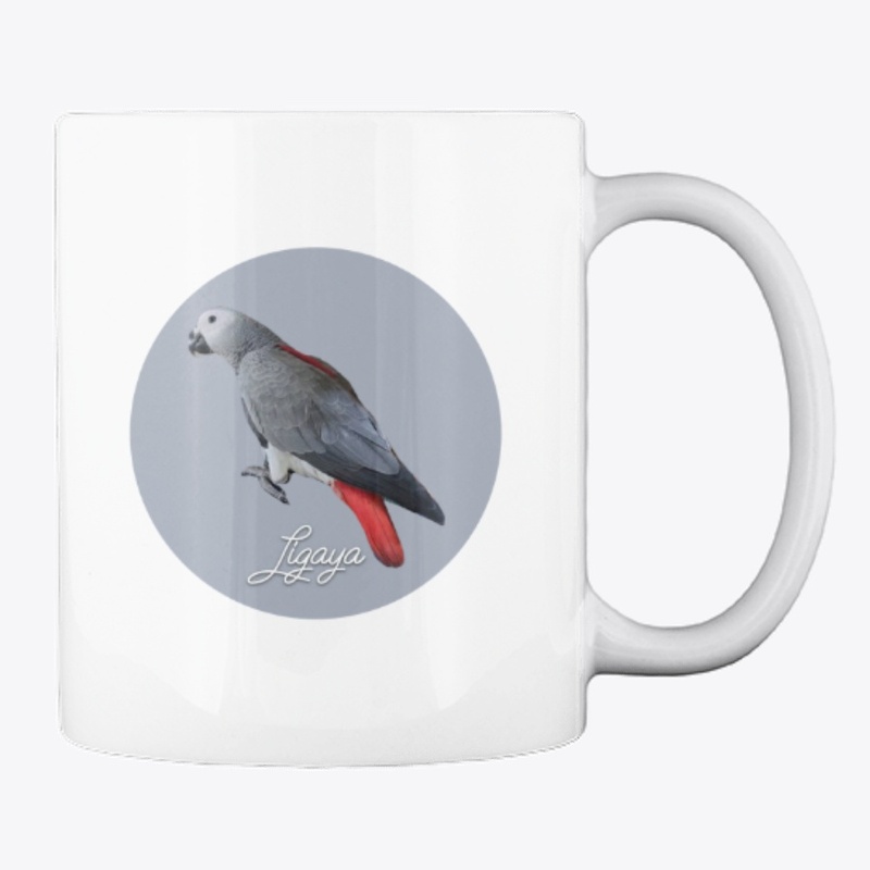 African Grey Parrot Mug - "Ligaya"