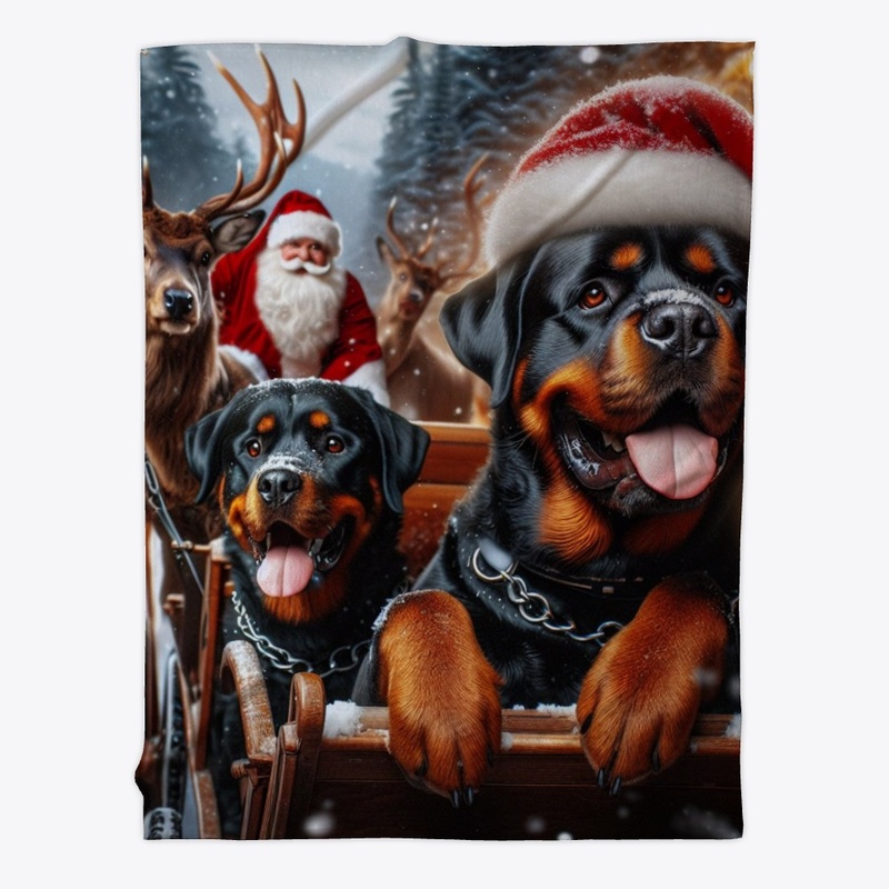 Rottweilers Santa Cart