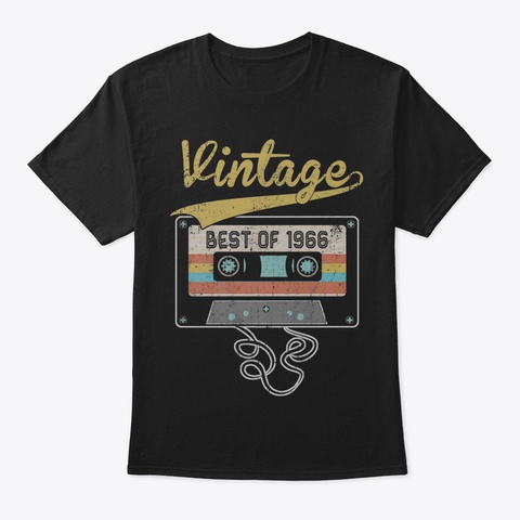Vintage Best Of 1966 Cassette Tape 54 Th  Black T-Shirt Front