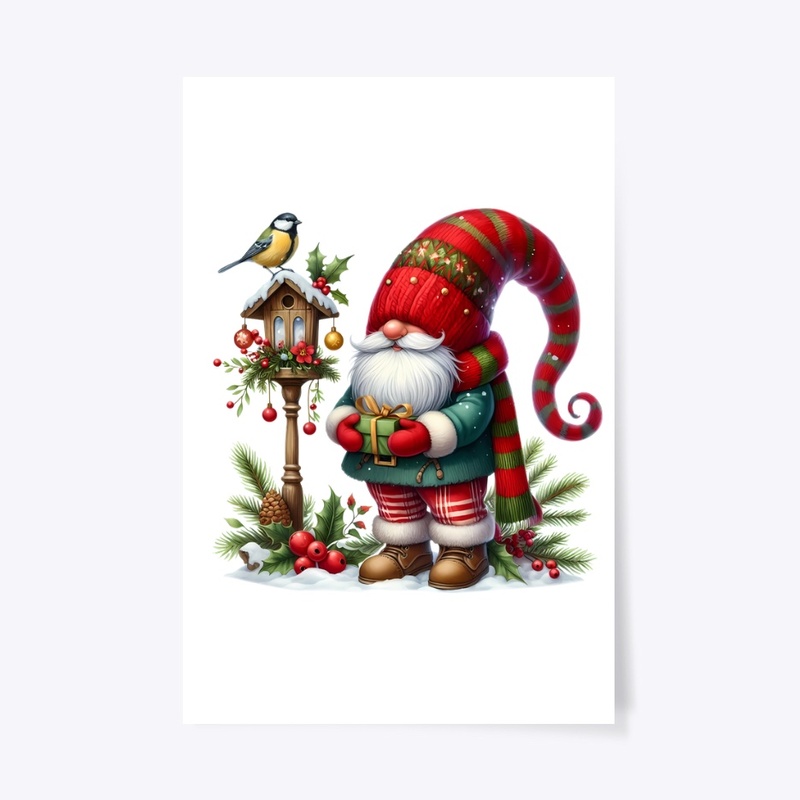 Lantern Glow Gnome with Bird