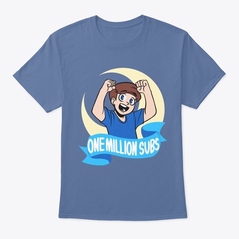 Alpharad: One Million Subs Denim Blue T-Shirt Front