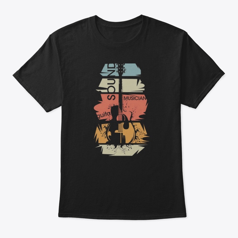 Musician Sound" Retro Guitar Graphic