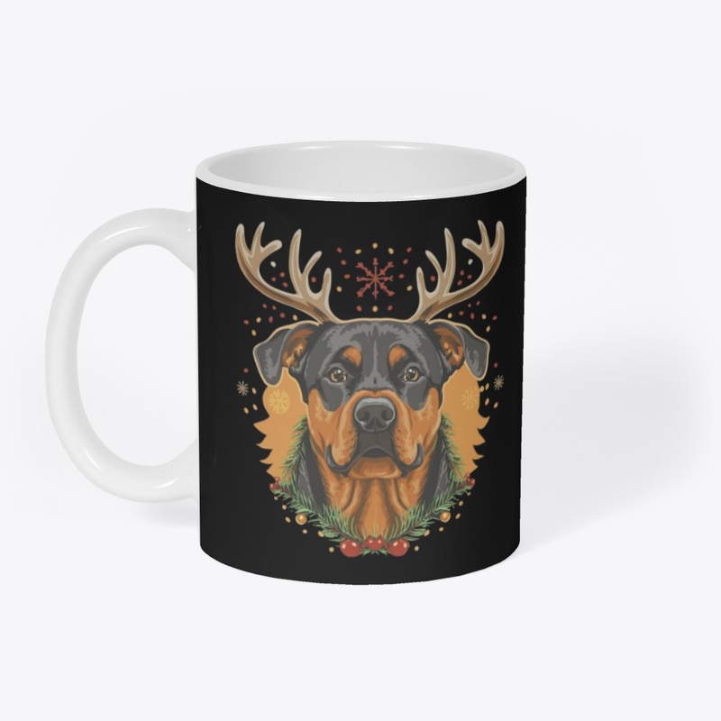 Rottweiler as a Deer Christmas 
