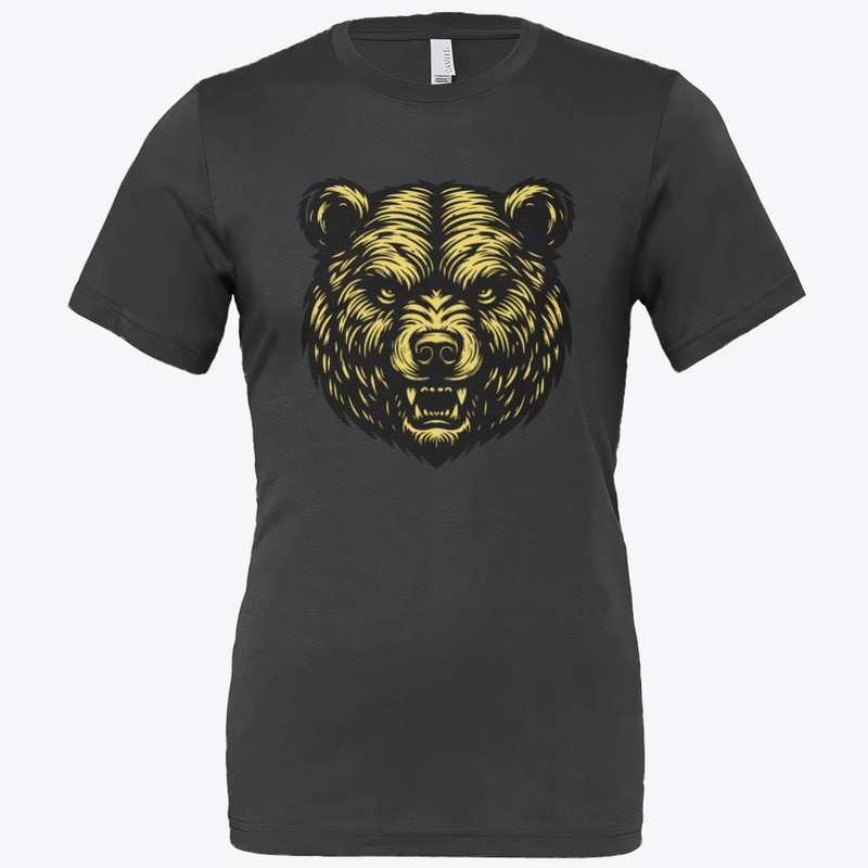 Angry Bear Head Design Fierce Wildlife