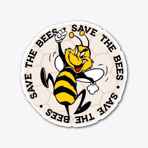 Save The Bees Cute Nature Sticker Standard T-Shirt Front